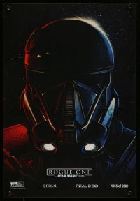 4z013 ROGUE ONE #1155/2000 mini poster '16 A Star Wars Story, incredible art of Stormtrooper!