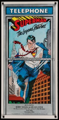 4z377 SUPERMAN THE LEGEND RETURNS 2-sided 18x37 special '88 Lopez & Giordano art, w/original tube!