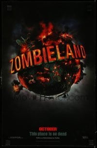 4z260 ZOMBIELAND teaser mini poster '09 this place is so dead, wild image of Earth!