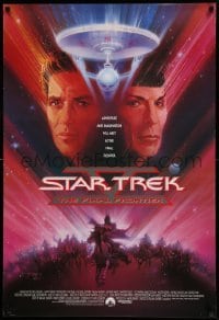 4z908 STAR TREK V 1sh '89 The Final Frontier, art of William Shatner & Nimoy by Bob Peak!
