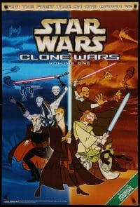 4z006 STAR WARS: CLONE WARS 27x40 video poster '05 cartoon art of Obi-Wan and Anakin, volume 1!
