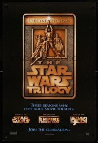4z504 STAR WARS TRILOGY style F 1sh '97 George Lucas, Empire Strikes Back, Return of the Jedi!