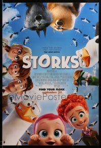 4z915 STORKS advance DS 1sh '16 Stoller & Sweetland, voices of Andy Samburg and Aniston, wacky!