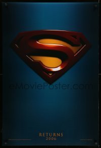 4z930 SUPERMAN RETURNS teaser DS 1sh '06 Bryan Singer, Routh, Bosworth, Spacey, cool logo!
