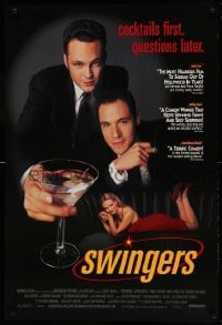 4z934 SWINGERS 1sh '96 Vince Vaughn & Jon Favreau, cocktails first, questions later, reviews!