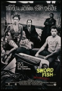 4z936 SWORDFISH DS int'l 1sh '01 John Travolta, Hugh Jackman, Don Cheadle, super-sexy Halle Berry!