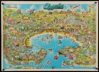 4z223 ACAPULCO MEXICO 30x41 Mexican travel poster '80 cool map art by S. Orozco!