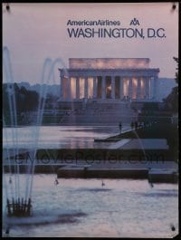 4z231 AMERICAN AIRLINES WASHINGTON D.C. 30x40 travel poster '80s image of the Lincoln Memorial!
