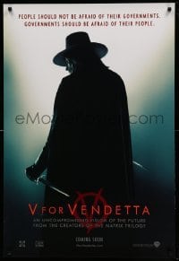 4z978 V FOR VENDETTA teaser 1sh '05 Wachowskis, Natalie Portman, silhouette of Hugo Weaving!