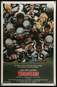 4z989 WILDCATS 1sh '85 Goldie Hawn, Woody Harrelson, Wesley Snipes, football!