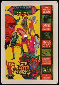 5a003 ACID EATERS linen 1sh '67 nude beach parties, LSD orgies, the Devil & more, psychedelic art!