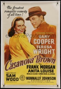5a039 CASANOVA BROWN linen 1sh '44 art of Gary Cooper & Wright, greatest romantic comedy of all!