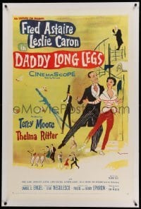 5a053 DADDY LONG LEGS linen 1sh '55 wonderful art of Fred Astaire dancing with Leslie Caron!