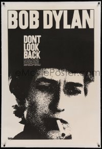 5a066 DON'T LOOK BACK linen 1sh '67 D.A. Pennebaker, super c/u of Bob Dylan with cigarette in mouth!