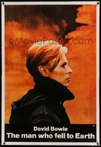5a156 MAN WHO FELL TO EARTH linen 1sh '76 great profile portrait of alien David Bowie, Nicolas Roeg!