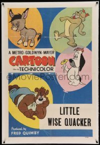 5a159 METRO-GOLDWYN-MAYER CARTOON linen 1sh '52 Tex Avery's Droopy & more, Little Wise Quacker!