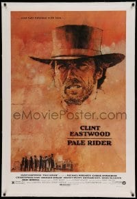 5a187 PALE RIDER linen domestic 1sh '85 great art of cowboy Clint Eastwood by C. Michael Dudash!