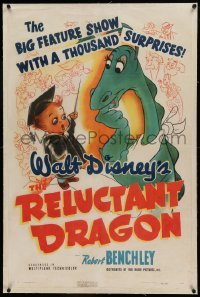 5a213 RELUCTANT DRAGON linen 1sh '41 a behind the scenes look at Walt Disney's animation studio!