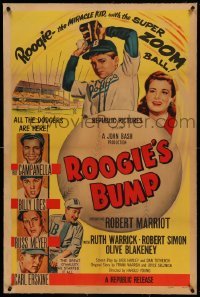 5a223 ROOGIE'S BUMP linen 1sh '54 real life Brooklyn Dodgers baseball including Roy Campanella!