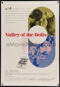5a290 VALLEY OF THE DOLLS linen 1sh '67 sexy Sharon Tate, from Jacqueline Susann's erotic novel!