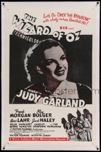 5a304 WIZARD OF OZ linen 1sh R58 Victor Fleming, Judy Garland all-time classic!