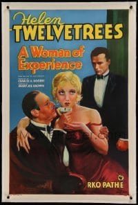 5a305 WOMAN OF EXPERIENCE linen style B 1sh '31 woman has affair with WWII spy, but loves another!