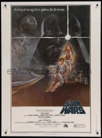 5b065 STAR WARS linen style A 30x40 '77 George Lucas classic sci-fi epic, iconic art by Tom Jung!
