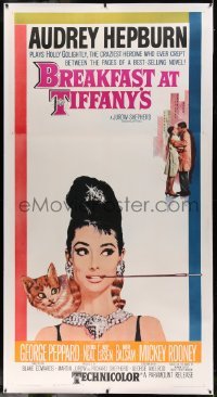 5b034 BREAKFAST AT TIFFANY'S linen 3sh 1961 classic McGinnis art of sexy elegant Audrey Hepburn!