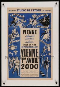 5b154 APRIL 1, 2000 linen French 16x23 '53 great different art of aliens & celebrating people!