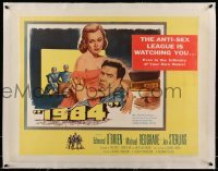 5b067 1984 linen 1/2sh '56 Edmond O'Brien & Jan Sterling being watched at home, George Orwell