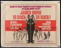 5b070 DR. NO/FROM RUSSIA WITH LOVE linen 1/2sh '65 Sean Connery as Bond, double danger & excitement!