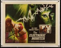 5b071 ELECTRONIC MONSTER linen 1/2sh '60 Rod Cameron, art of half-naked girl shocked by electricity!