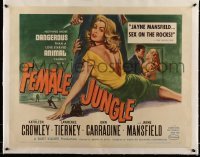 5b072 FEMALE JUNGLE linen 1/2sh '56 there's nothing more dangerous than a sexy love starved animal!