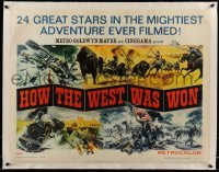 5b074 HOW THE WEST WAS WON linen style A Cinerama 1/2sh '64 Reynold Brown montage art, John Ford!