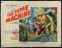 5b084 TIME MACHINE linen style A 1/2sh '60 H.G. Wells, George Pal, Reynold Brown sci-fi artwork!