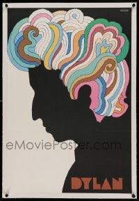 5b088 DYLAN linen 22x33 album insert music poster '67 colorful silhouette art by Milton Glaser!