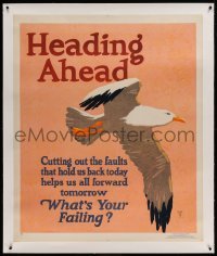 5b026 MATHER & COMPANY linen 36x44 motivational poster 1929 Henry Lee Jr. art, Heading Ahead!