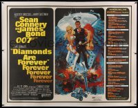 5b024 DIAMONDS ARE FOREVER linen subway poster '71 McGinnis art of Sean Connery as James Bond, rare!