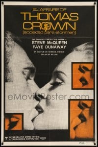 5c008 THOMAS CROWN AFFAIR Argentinean R79 best kiss c/u of Steve McQueen & sexy Faye Dunaway!