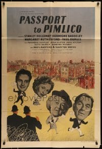 5c003 PASSPORT TO PIMLICO English 1sh '49 Stanley Holloway, Ealing Studios black comedy, rare!