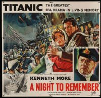 5c001 NIGHT TO REMEMBER English 6sh '58 English Titanic biography, Kenneth More, ultra rare!
