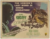 5c090 BODY SNATCHER TC '45 art of Boris Karloff close up & robbing body from graveyard!