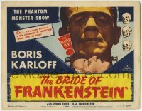 5c091 BRIDE OF FRANKENSTEIN TC R53 super close up of monster Boris Karloff & Elsa Lanchester!