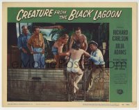 5c086 CREATURE FROM THE BLACK LAGOON LC #2 '54 sexy Julia Adams in swimsuit helped into boat!