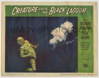 5c083 CREATURE FROM THE BLACK LAGOON LC #4 '54 cool image of monster shot underwater with harpoon!