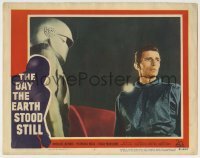5c076 DAY THE EARTH STOOD STILL LC #7 '51 great close up of Michael Rennie standing by Gort!