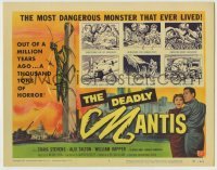 5c093 DEADLY MANTIS TC '57 classic art of giant insect on Washington Monument by Ken Sawyer!