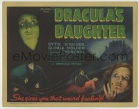 5c097 DRACULA'S DAUGHTER TC '36 evil Gloria Holden gives you that weird feeling, ultra rare!