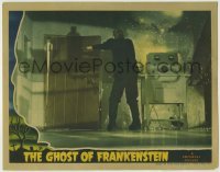 5c132 GHOST OF FRANKENSTEIN LC '42 Lon Chaney Jr. as the monster in lab by exploding machine!