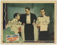 5c070 HOLD THAT GHOST LC '41 angry Mischa Auer glaring between waiters Bud Abbott & Lou Costello!